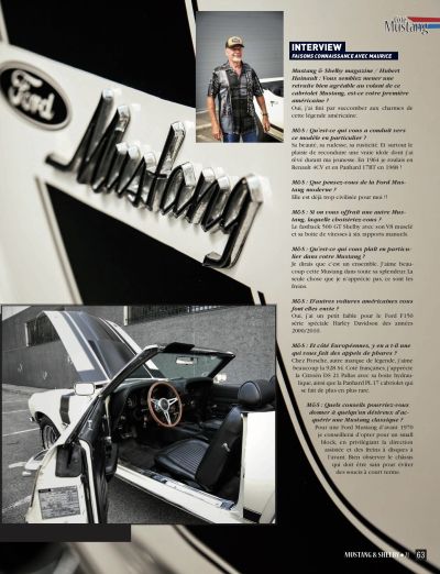 Voiture américaine, magazine Mustang & Shelby #21, BIG dans la presse, voiture américaine année 60, Ford Mustang 302 Convertible 1969