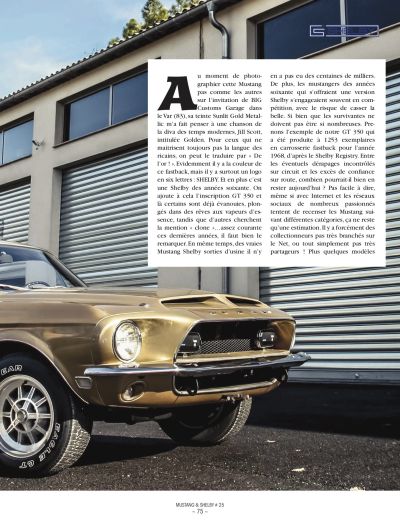 Voiture américaine, magazine Mustang & Shelby #25, BIG dans la presse, voiture américaine année 60, Ford Mustang 1968 Shelby GT 350 Fastback
