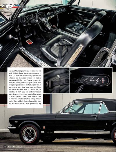 Voiture américaine, magazine Mustang & Shelby #13, BIG dans la presse, voiture américaine année 60, Ford Mustang 1966 Coupé GT 289 Code K